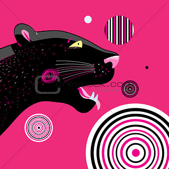 Vector portrait of a black panther 