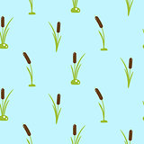 Cattail plant seamless vector pattern.