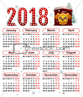 2018 year of yellow dog in Chinese calendar