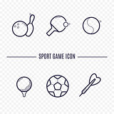 Games linear icons. Chess, dice, cards, checkers and other board games. Game thin linear signs. Outline concept for websites, infographic, mobile applications.