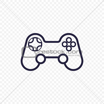 Game controller line icon. Gamepad thin linear signs for video computer game. Outline concept for websites, infographic, mobile app.
