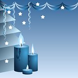 Blue Christmas candles