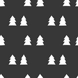 Black and white wrapping paper. Vector seamless geometric pattern with Christmas trees.