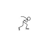 Stick figure skater sketch. Black and white drawing