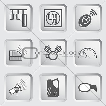 Car part and service icons set 6.