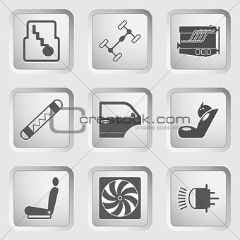 Car part and service icons set 3.