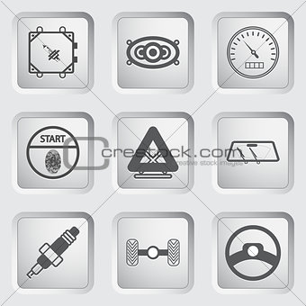 Car part and service icons set 7.