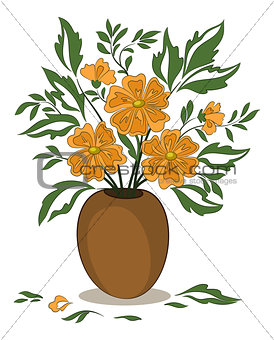 Orange Flowers in a Vase