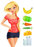 Girl and healthy diet
