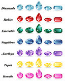 Seven sets of gems