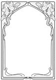 Rectangular decorative frame with art Nouveau ornament.