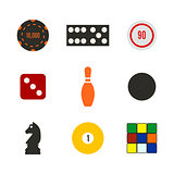 Game icons in a flat style, vector illustration.