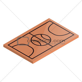 Icon playground basketball in isometric, vector illustration.