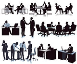 Meeting in the office, conference, discussion, illustration