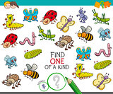 one of a kind game with insect animals