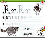 how to write letter R worksheet for kids