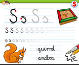 how to write letter S worksheet for kids