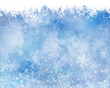 Christmas snowflakes on a watercolour texture