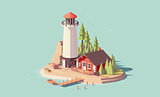 Vector low poly lighthouse