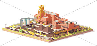 Vector low poly coal mine