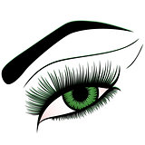 Human eye with green iris