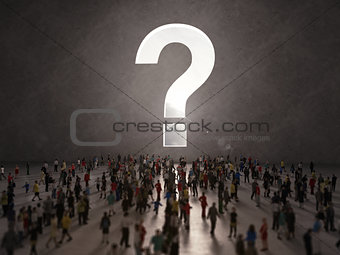People with questions. 3D Rendering