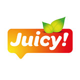Juicy label with leaves