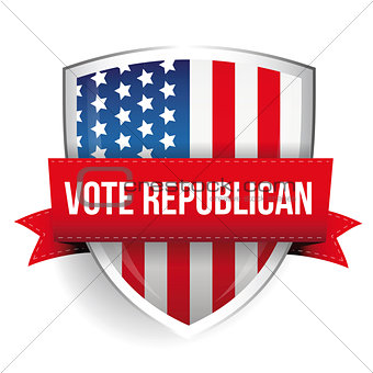 Vote Republican shield Usa flag