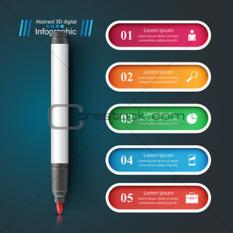 Pencil, education icon. Business infographic.