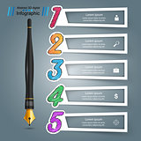 Ink penl, education icon. Business infographic.