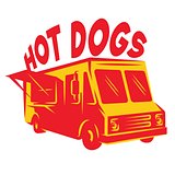 color vector template van for delivery hot dog