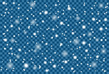 Abundant snowfall on transparent blue background