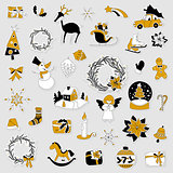 Christmas set icon stickers can be used for advent