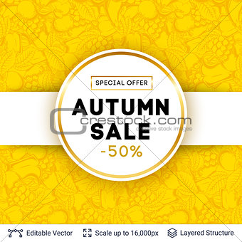 Autumn sale background template.