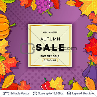 Autumn sale background template.