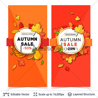 Autumn sale banner template.