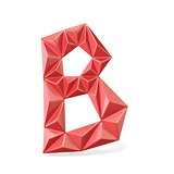 Red modern triangular font letter B 3D