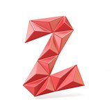 Red modern triangular font letter Z. 3D