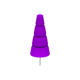 Purple push pin in shape of tree