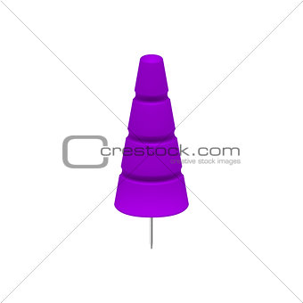 Purple push pin in shape of tree