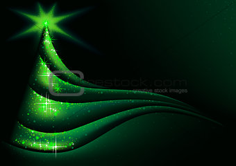 Green Abstract Christmas Tree Background