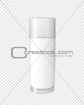 Abstract Milk Glass on Transparent Background Vector Illustration