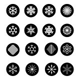 Christmas snowflakes on white background. Vector Illustration.