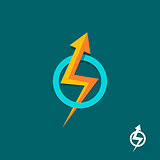 arrow bolt sign vector logo