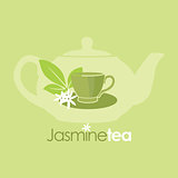 jasmine tea organic drink vector logo