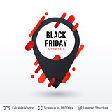 Black Friday Super Sale location pin icon.