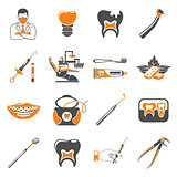 Set Dental Services two color Icons