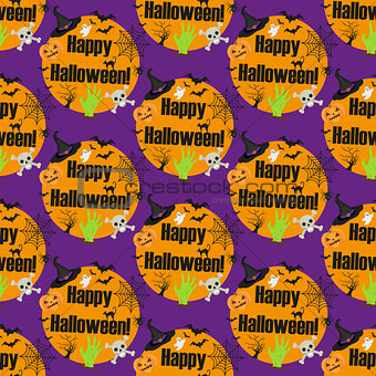 Halloween seamless pattern. Infinite background, repeating texture. Vector illustration.