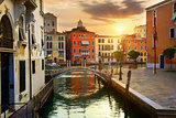 Venetian cityscape at sunrise