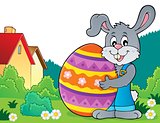 Bunny holding big Easter egg theme 4